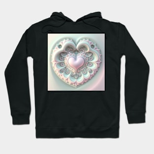 A Fractal Design in A Heart Motif Hoodie